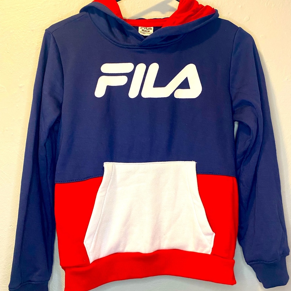 Boys Red, White & Blue Fila Hoodie Size M(10)